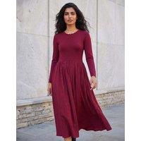 Roman Scallop Neck Swing Dress Burgundy