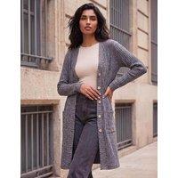 Roman Ribbed Cardigan Charcoal