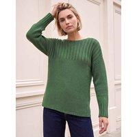 Roman Yoke Stitch Detail Jumper Green