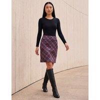 Roman Checked Fitted Knee Length Pencil Skirt Pink
