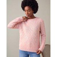 Roman Mosaic Print Fluffy Jumper Light Pink