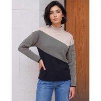 Roman Contrast Colour Block Jumper Black
