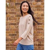 Roman Button Detail Top Beige