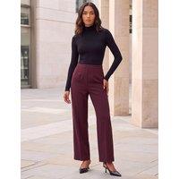 Roman Ponte Straight Leg Trousers Burgundy