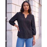 Roman Broderie Detail Tunic Top Black