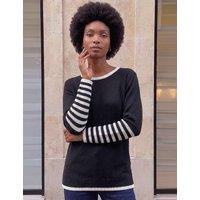 Roman Striped Two Tone Jumper Black