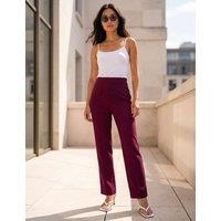 Roman Petite Straight Leg Trousers Burgundy