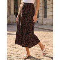 Roman Animal Print Midi Skirt Chocolate