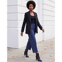 Roman Checked Culottes Dark Navy