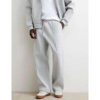 River Island Wide Leg Textured Joggers Grey Marl