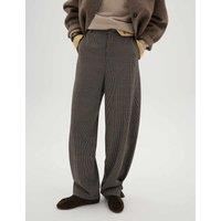 HUSH Taylor Checked Barrel Leg Joggers Brown Mix