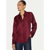 Jigsaw Pure Silk Collared Relaxed Shirt Red