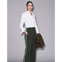 SABA Striped Wide Leg Trousers Green