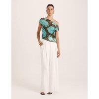 SABA Wide Leg Lined Trousers White