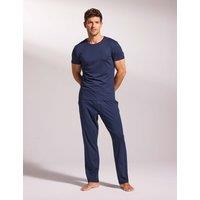 David Gandy Wellwear Premium Wellwear Crew Neck Pyjama Set Navy