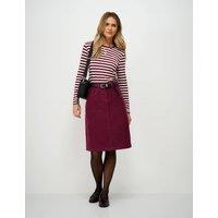 Crew Clothing Cotton Cord A-Line Skirt Berry