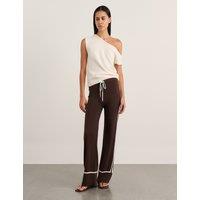 Jag Cotton Cashmere Blend Knit Trousers Brown