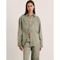 Jag Denim Relaxed Shacket Green