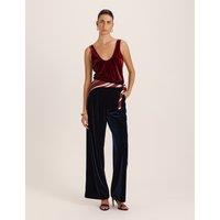 SABA Wide Leg Lined Trousers Blue