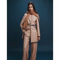 SABA Wool Rich Straight Leg Lined Trousers Neutral