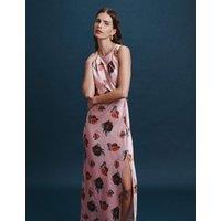 SABA Floral Button Front Maxi Column Dress Pink Mix