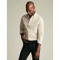 Charles Tyrwhitt Slim Fit Corduroy Shirt Cream