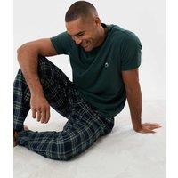 Threadbare Cotton Rich Checked Flannel Pyjama Set Teal Mix