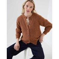 JoJo Maman Bb Maternity Long Sleeve Chunky Knit Cardigan Brown