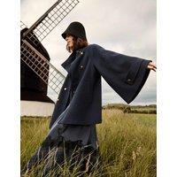 Monsoon Pure Cotton Checked Midi A Line Skirt Navy Mix
