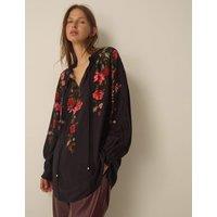 Monsoon Printed High Neck Top Black Mix