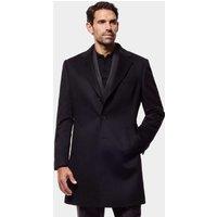 Hawes & Curtis Wool And Cashmere Blend Overcoat Black
