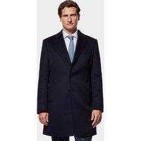 Hawes & Curtis Wool And Cashmere Blend Overcoat Navy