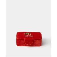 ACCESSORIZE Velvet Embellished Cherry Jewellery Box Orange