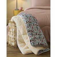 Nightlark Festive Dogs Sherpa Fleece 9 Tog Throw White