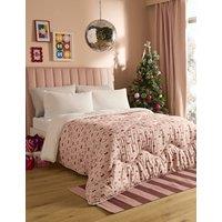 Nightlark Santa Printed 10.5 Tog Coverless Duvet Set Pink