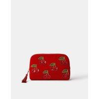 ACCESSORIZE Embellished Velvet Cherry Pouch Orange
