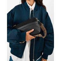 ACCESSORIZE Leopard Print Crossbody Bag Black