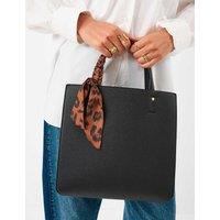 ACCESSORIZE Leopard Print Scarf Handle Handbag Black