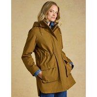 Joules Cotton Rich Waterproof Hooded Borg Lined Raincoat Tan