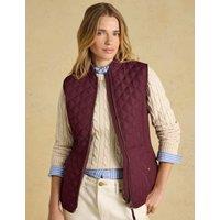 Joules Showerproof Quilted Zip Through Gilet Dark Red
