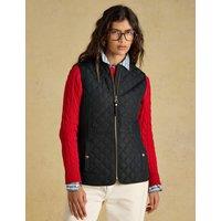 Joules Showerproof Quilted Zip Through Gilet Black