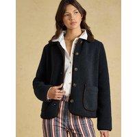 Joules Button Through Fleece Jacket Navy