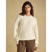 Joules Cable Knit Jumper with Wool Cream Mix