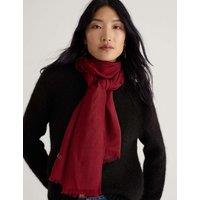 Seasalt Cornwall Pure Wool Fringed Scarf Red