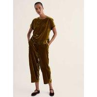 Seasalt Cornwall Velvet Leaf Print Top Yellow
