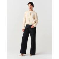 Ghost Pure Cotton Embroidered Button Front Cardigan Ivory Mix
