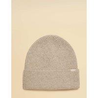 Joules Knitted Textured Beanie Hat Neutral