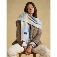 Joules Brushed Gingham Tassel Scarf Blue Mix
