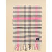 Joules Gingham Scarf Pink Mix