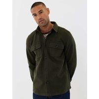 Threadbare Regular Fit Knitted Shacket Khaki